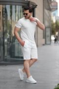 Erkek Yakalı Fermuarlı T-shirt şort Ikili Takım resmi